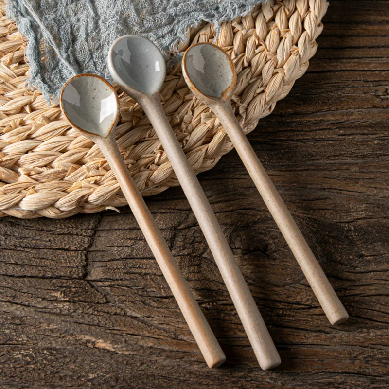 Vintage Collectible Spoons - Vintage Japanese Ceramic Small Spoon Coffee