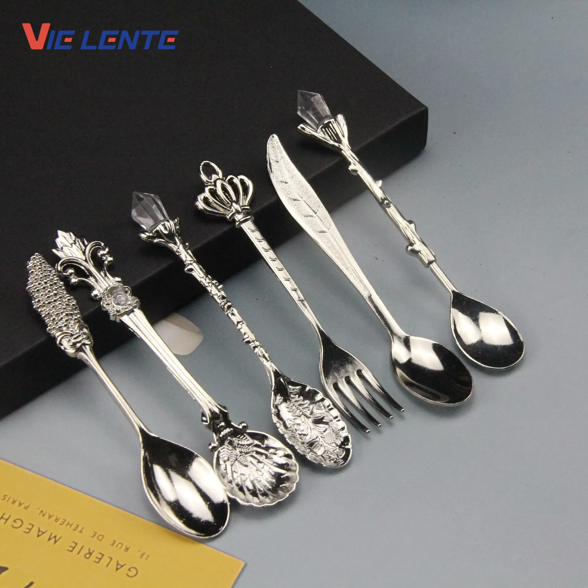 Vintage Collectible Spoons - 6pcs Set Ice Cream Spoon Jam