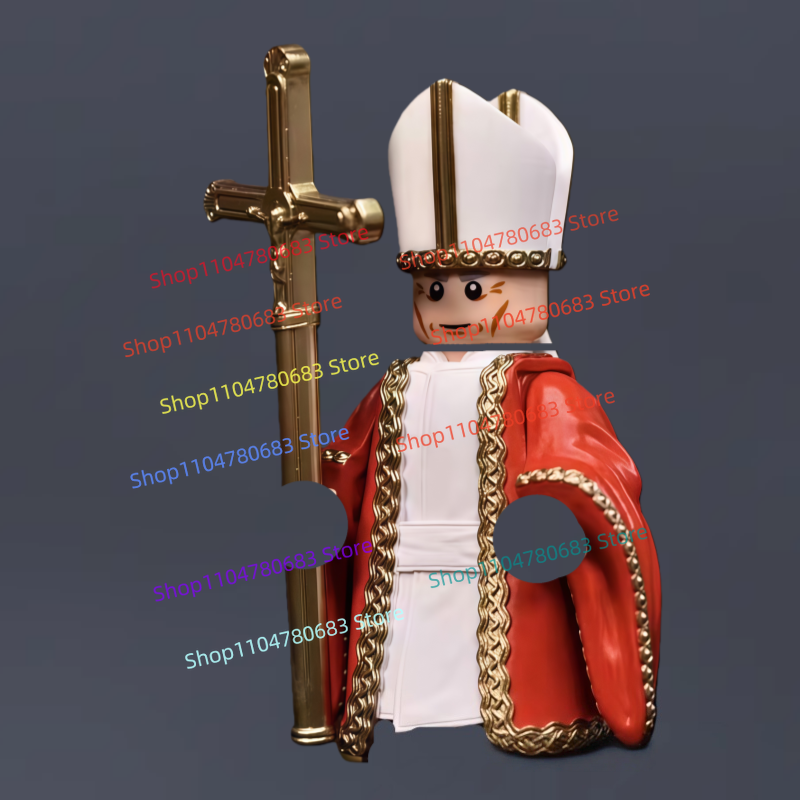 Vintage Cartoon Collectible - MOC Building Blocks Vintage Pope Nun