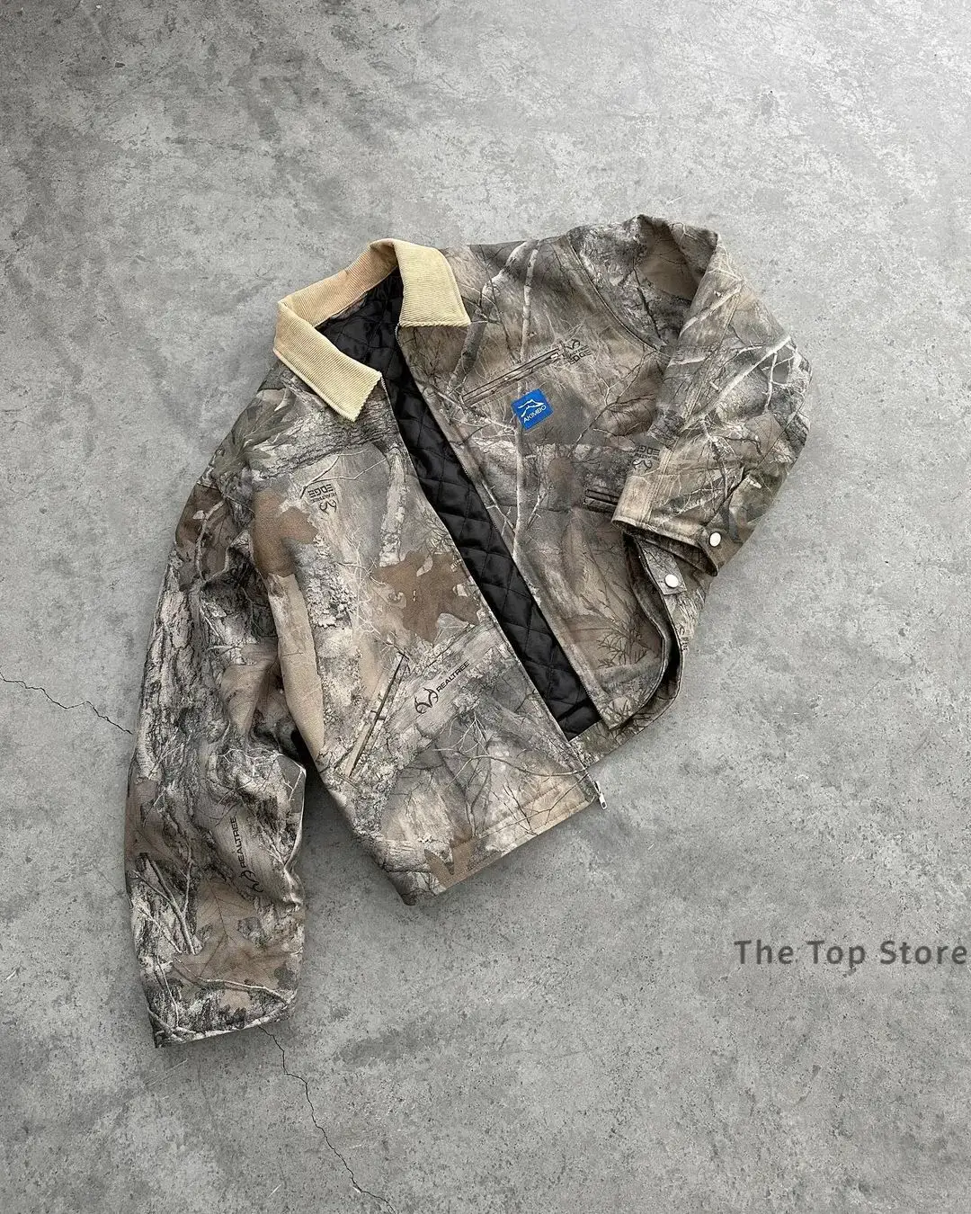 Vintage Zip Hoodie - Autumn and Winter Camouflage Oversized Hunting