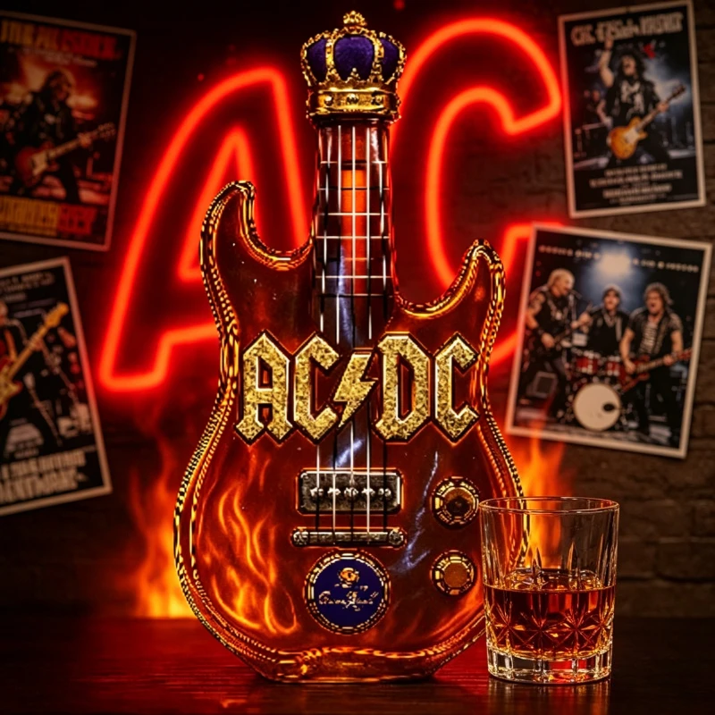 Vintage Collectible Liquor Bottles - Retro Electric Guitar Shaped Whiskey Decanter