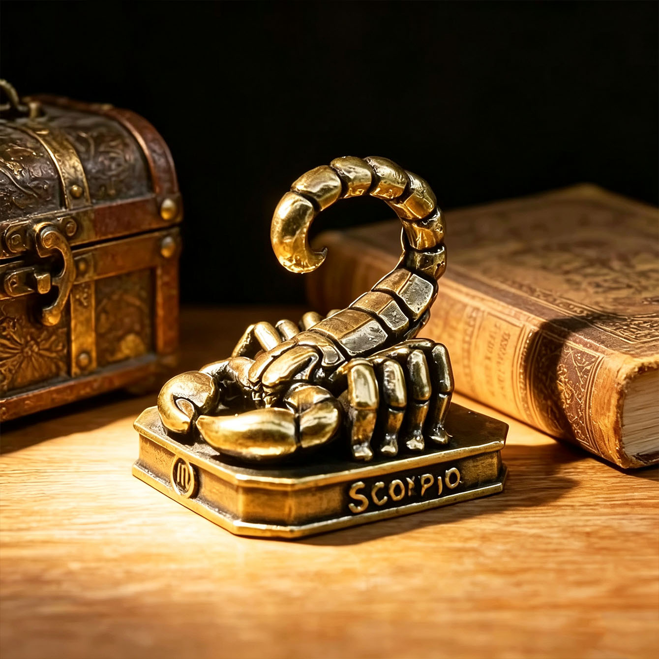 Vintage Collectible Furniture - Handmade brass zodiac ornaments - vintage