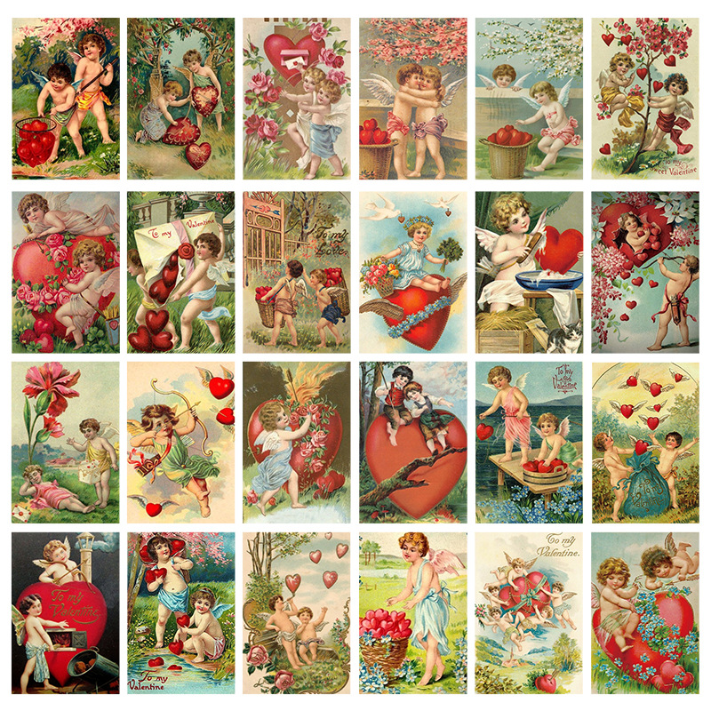 Collectible Vintage Greeting Cards - 12pcs Valentine's Day Vintage Collection Postcard