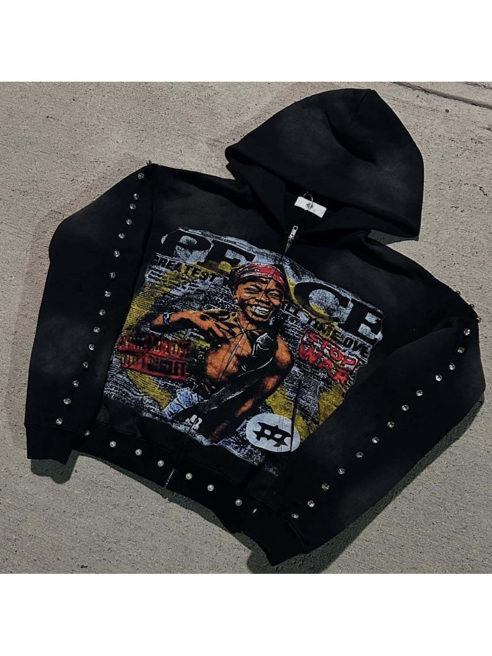 2026 new American hip-hop loos - đánh giá và giá Vintage Zip Hoodie