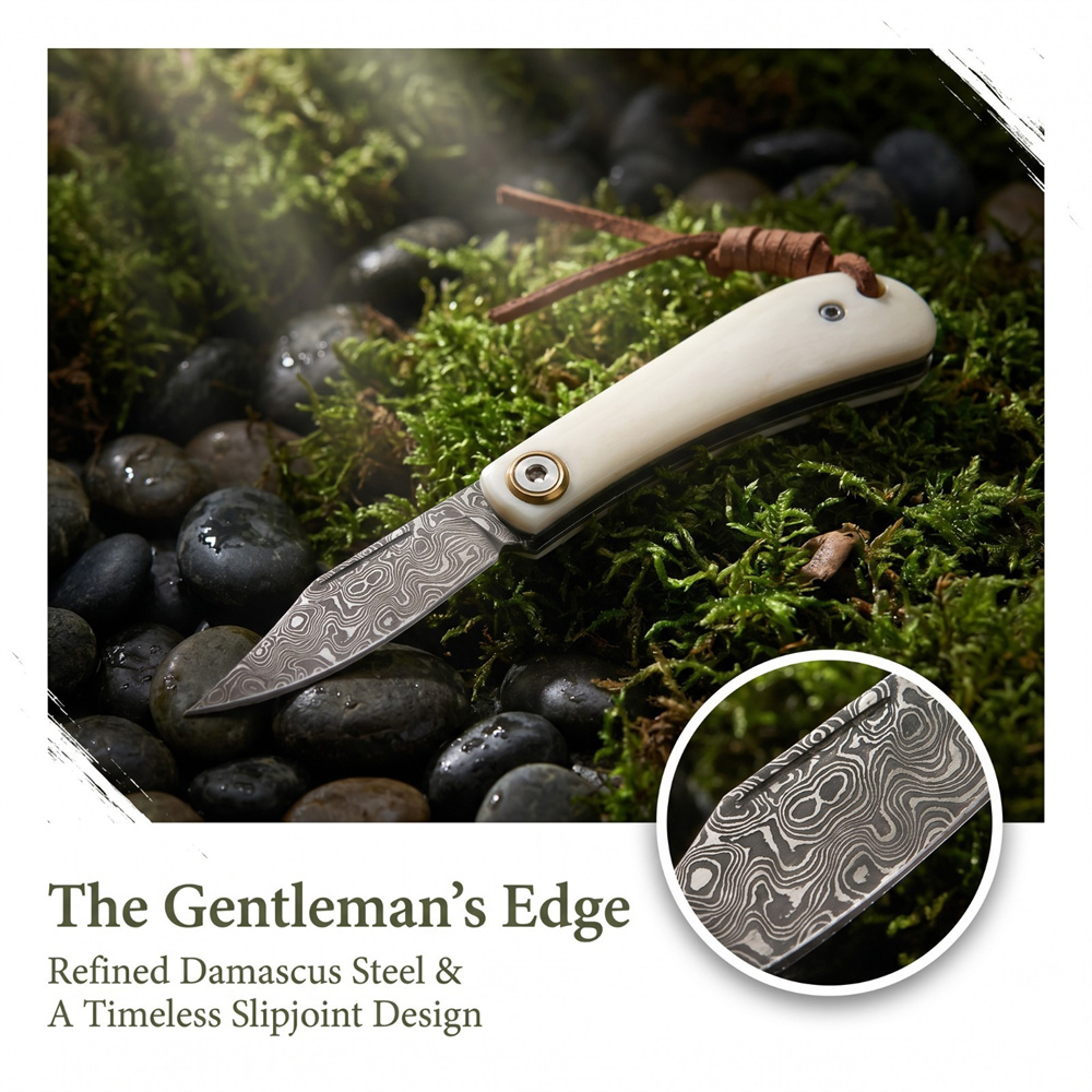 Compact Vintage Damascus Foldi - đánh giá và giá Vintage Collectible Knives