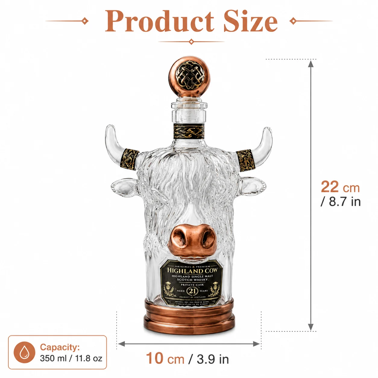 Novelty Highland Cow Glass Whi - đánh giá và giá Vintage Collectible Liquor Bottles