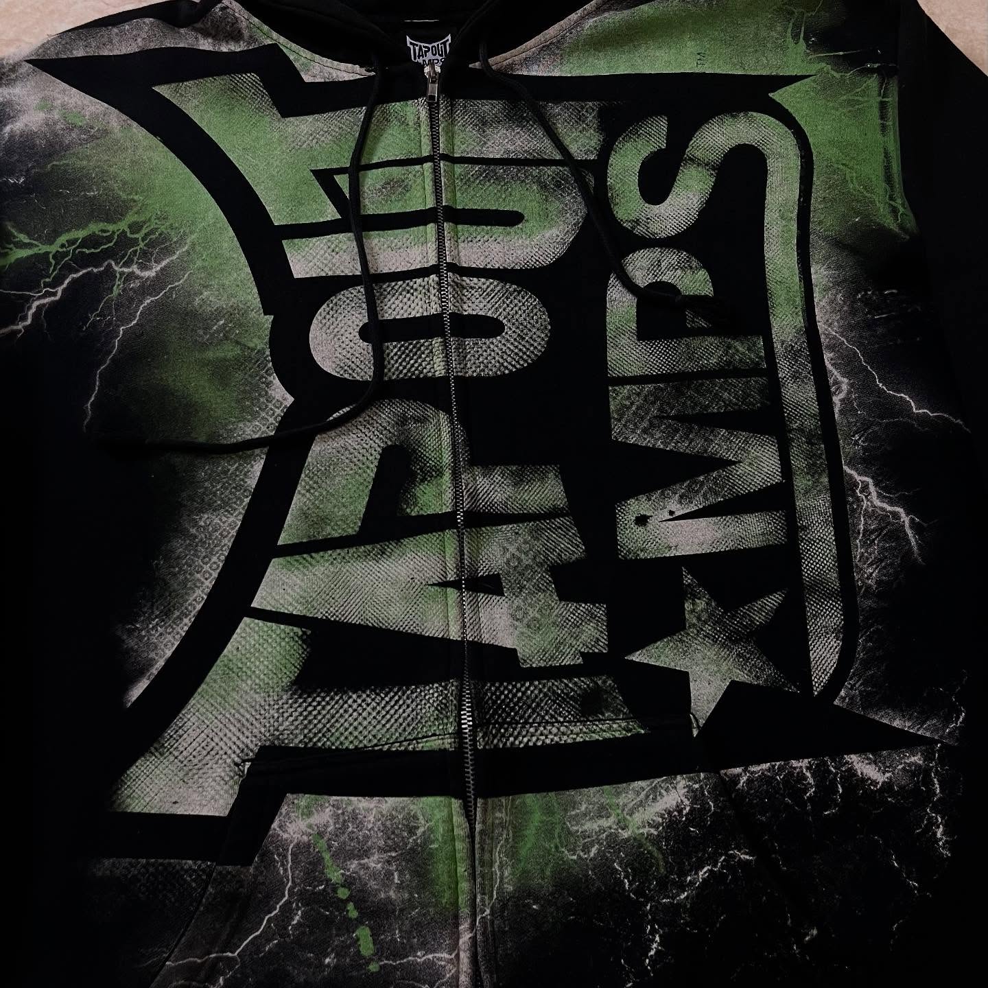 Vintage Green Tapout Print Zip - đánh giá và giá Vintage Zip Hoodie
