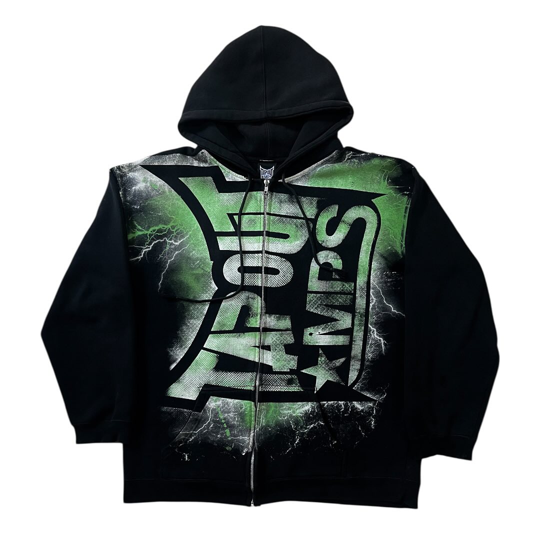 Vintage Green Tapout Print Zip - đánh giá và giá Vintage Zip Hoodie