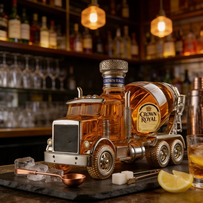 Vintage Truck Design Glass Whi - đánh giá và giá Vintage Collectible Liquor Bottles