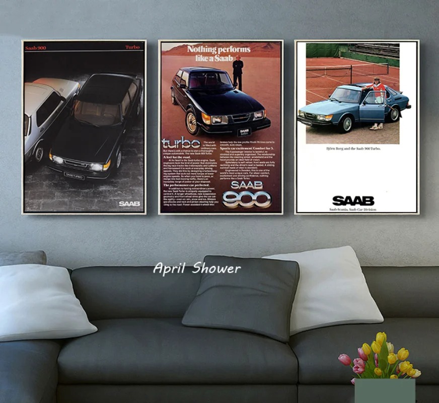 Classic Vintage Saab 900 Turbo - đánh giá và giá Vintage Collectible Posters