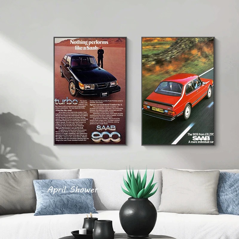 Classic Vintage Saab 900 Turbo - đánh giá và giá Vintage Collectible Posters