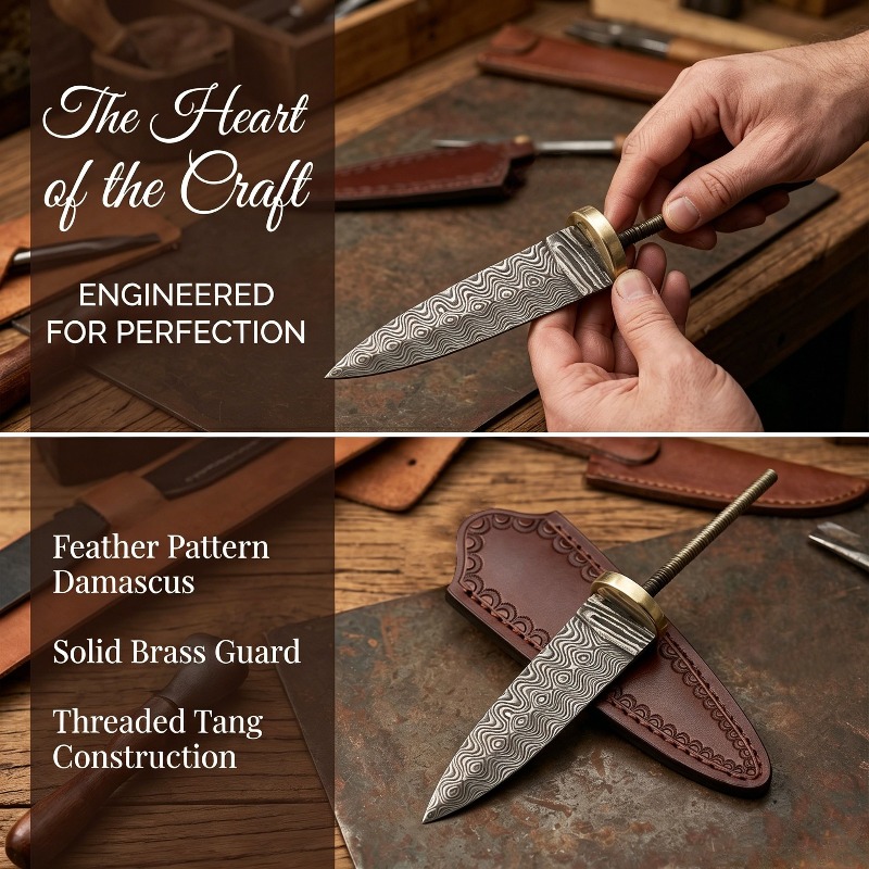 Vintage Damascus Steel Tea Kni - đánh giá và giá Vintage Collectible Knives