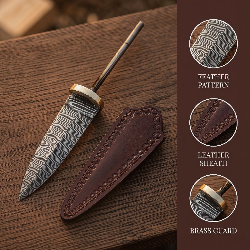Vintage Damascus Steel Tea Kni - đánh giá và giá Vintage Collectible Knives