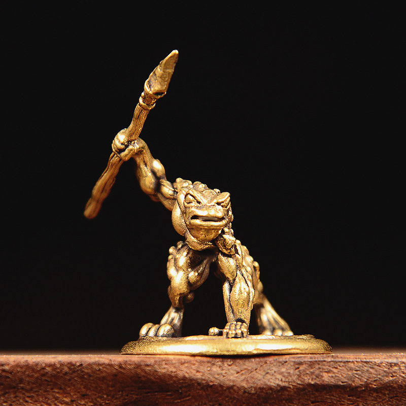 Vintage Brass Frog Warrior Fig - đánh giá và giá Vintage Collectible Furniture